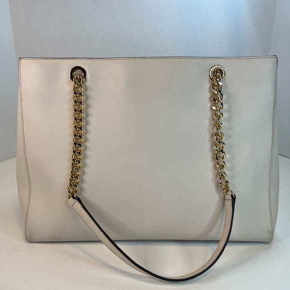 Michael Kors Teagan Pebbled Leather Shoulder Bag, Ivory - Picture 2 of 12